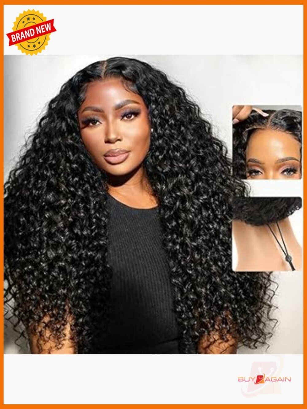 210% Density Deep Wave 7x5 HD Lace Front Wig Human Hair Glueless Drawstring 26